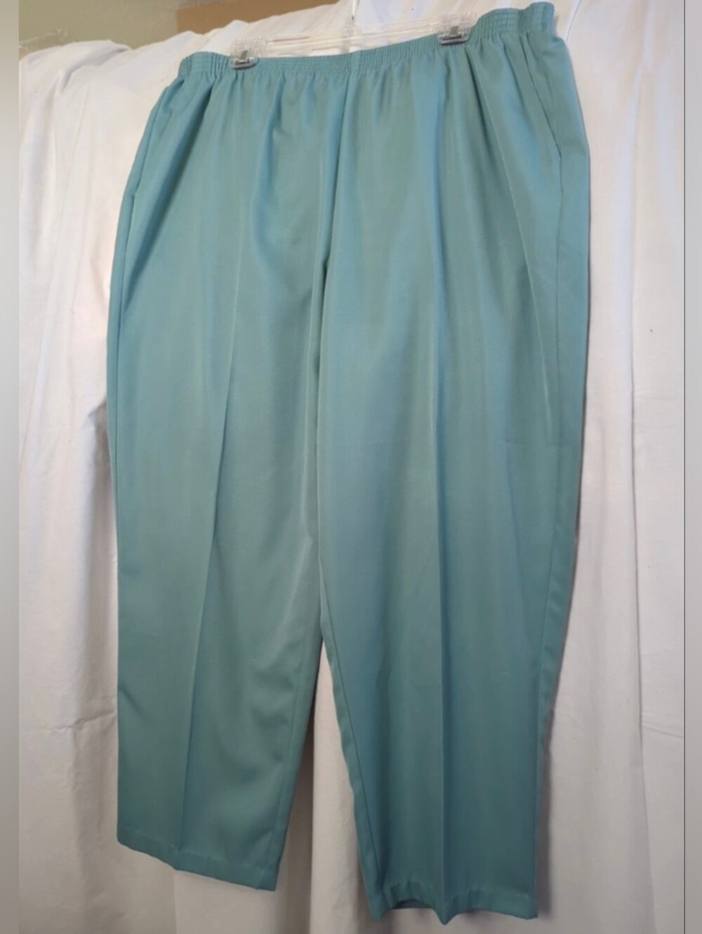 Alfred Dunner Teal Pull-On Wide Straight Leg Pants Plus Size 18W